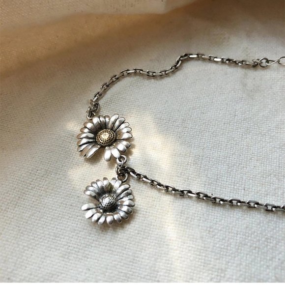 NEW 925 Sterling Silver Vintage Sunflower Bracelet - Picture 8 of 10